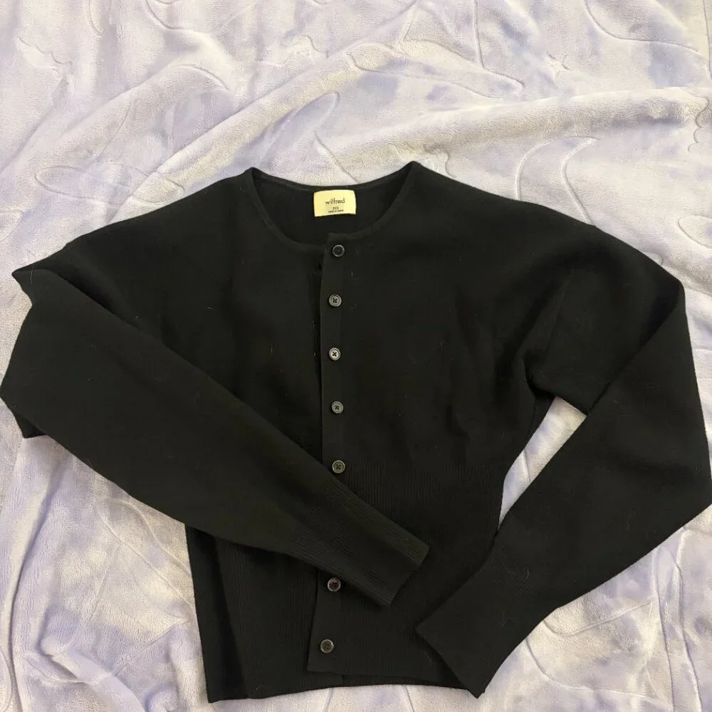 Aritzia Wilfred Golightly Cardigan in Black with tags - Picture 2 of 6